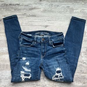 American Eagle Next level stretch Jegging distressed jeans